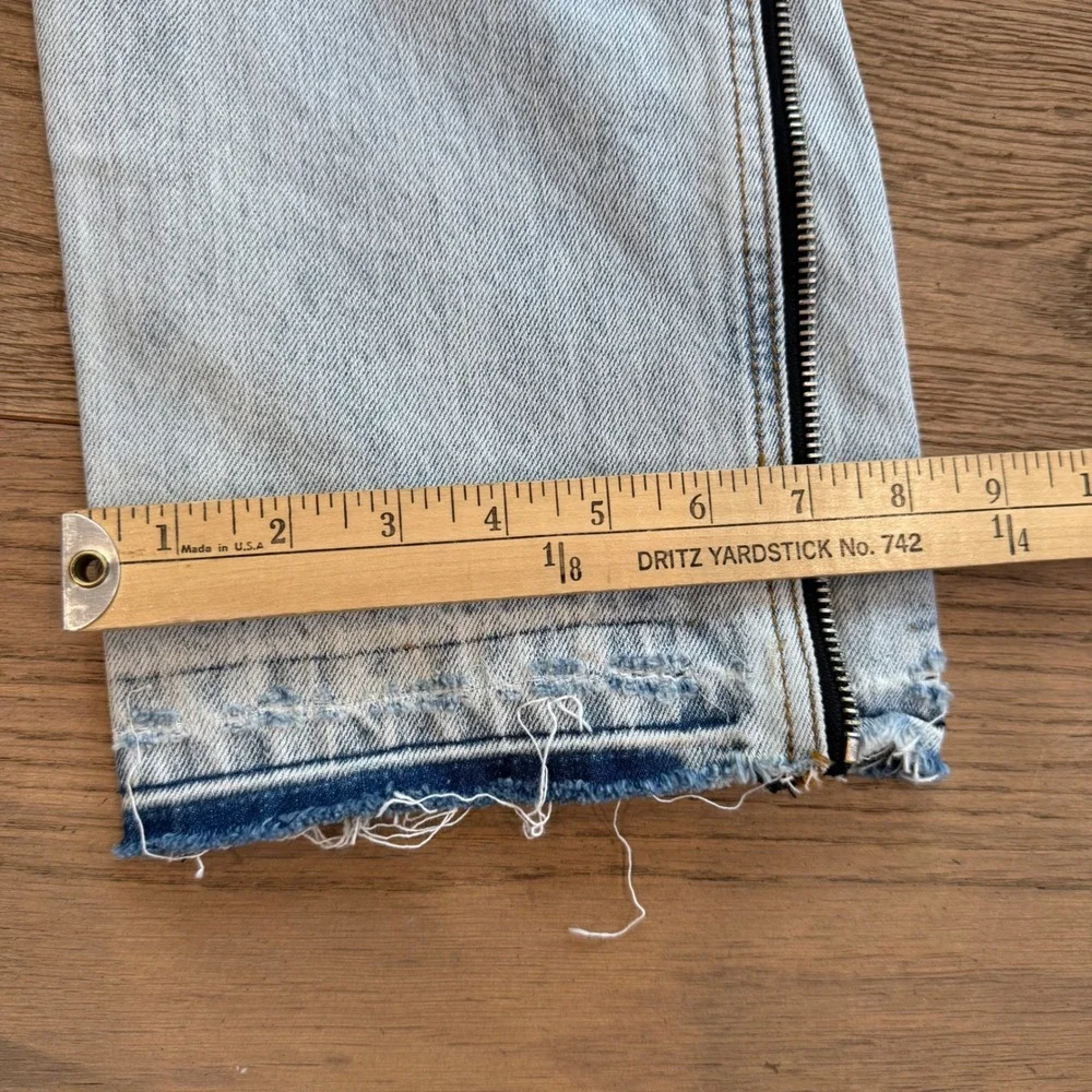 MNML M510 O Ring Denim Light Blue‎ Zipper Flare Jeans Mens 38 NWT
